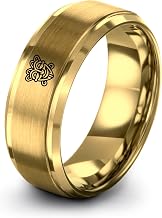 Comedy Tragedy Ring - Gift for theater Fan - Tungsten - 8mm - Personalized Custom Engraving - Men Women - Anniversary Wedding - Brushed Polished - Band - Flat Dome Bevel - Black Yellow Gold Silver