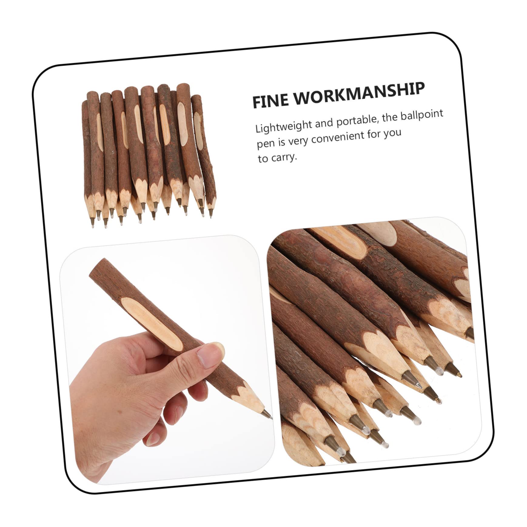 64 Pièces Stylo à bille Brindille stylo brindille rustique surligneur s vintage à écrire s bille crayon bille des s accessoire d'écriture en bois
