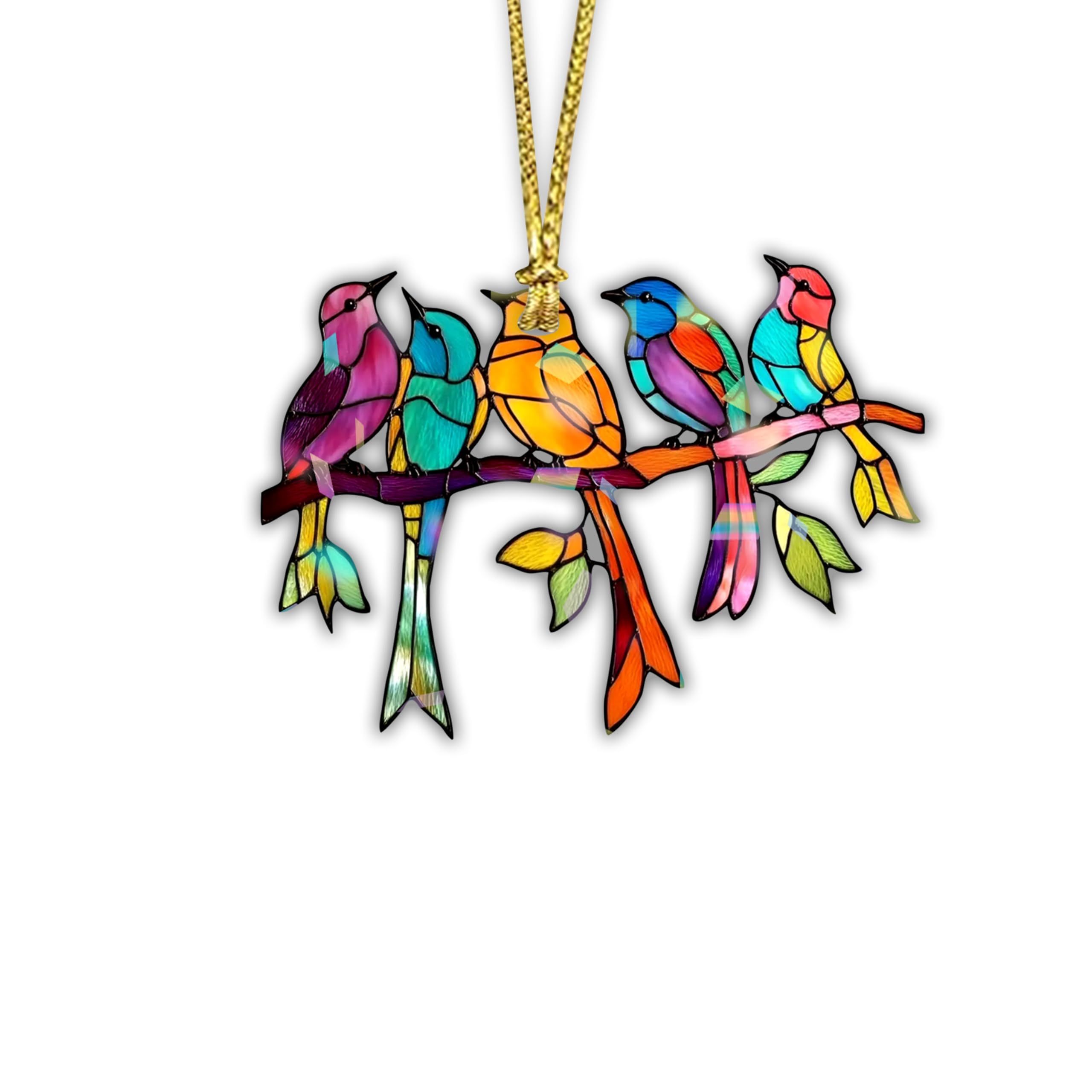 Colibri de Noël holographique 10,2 cm suspendu attrape-soleil