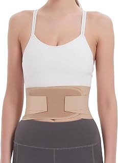 RANDY SUN Ultra Thin Back Brace, Lightweight Breathable for Women & Men, Invisible Lumbar Support Belt for Lower Back Pain Relief and Posture Correction Beige XL/XXL(Waist:36"-43")