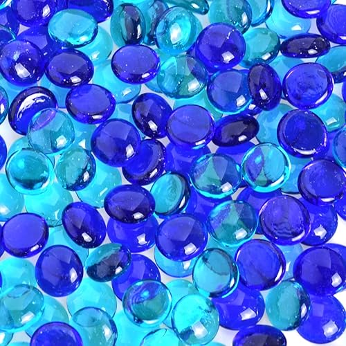 Miniatura 3 de Mármoles de vidrio planos, gemas, piedras, cuentas para decoración del hogar, jarrón, mesa, dispersa, manualidades, acuario, 2 libras (0.669-0.787