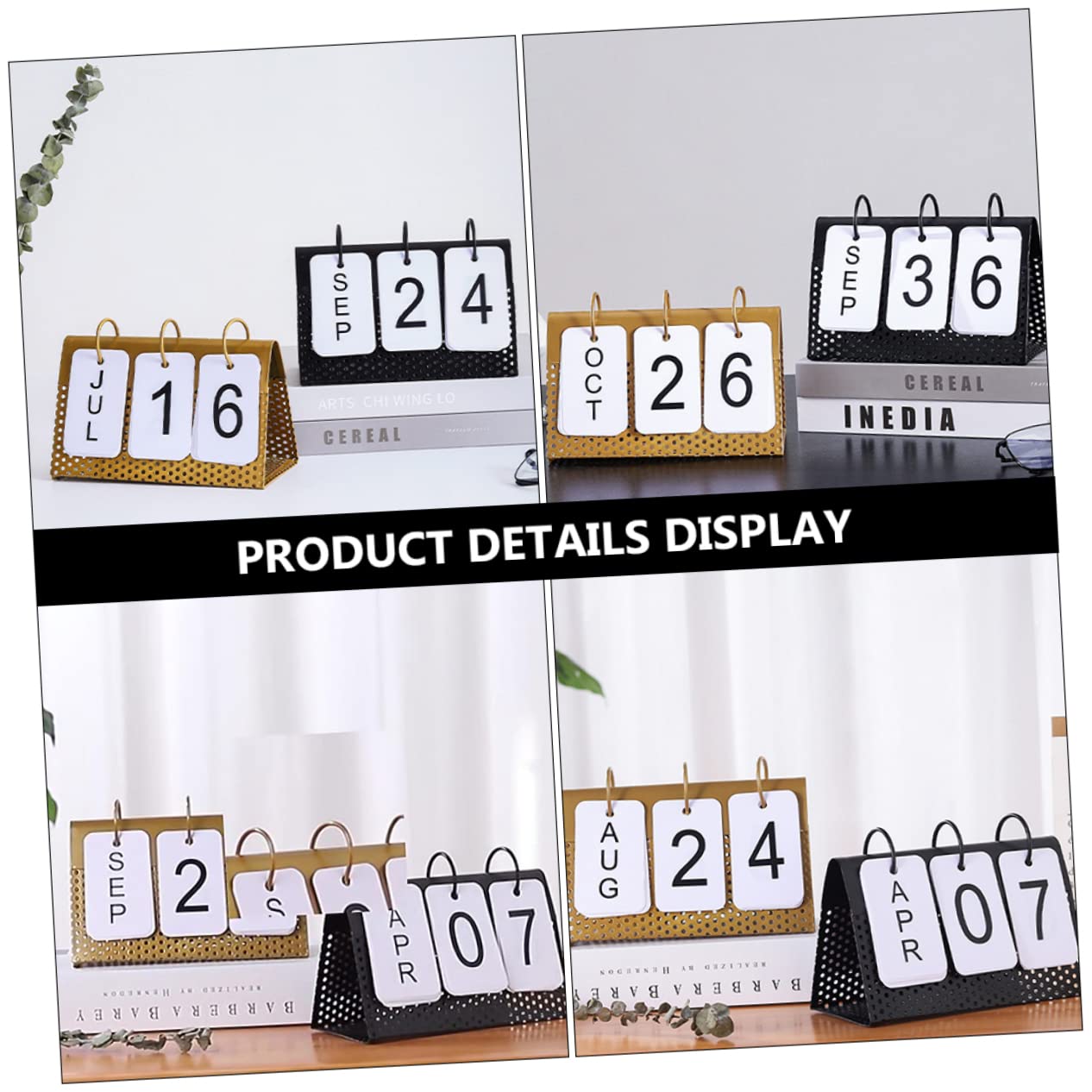 Abaodam 2pezzi Calendario Da Tavolo Metallo Planner Mensile Con Spirale Design Moderno Per Ufficio e Casa Stabilità e Facilità Di Utilizzo Decorazione Elegante Per Scrivania