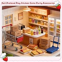 Vista 4 de Set de 175 piezas de cajas de mensajería en miniatura para centro comercial, cajas de envío, modelos de carritos de mano de mini supermercado 1:12