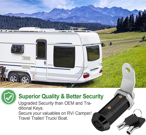 Miniatura 54 de Paquete de 2 cerraduras de caja de herramientas con llaves, cerradura de almacenamiento de RV de 5/8 pulgadas con llave similar, cerraduras de leva