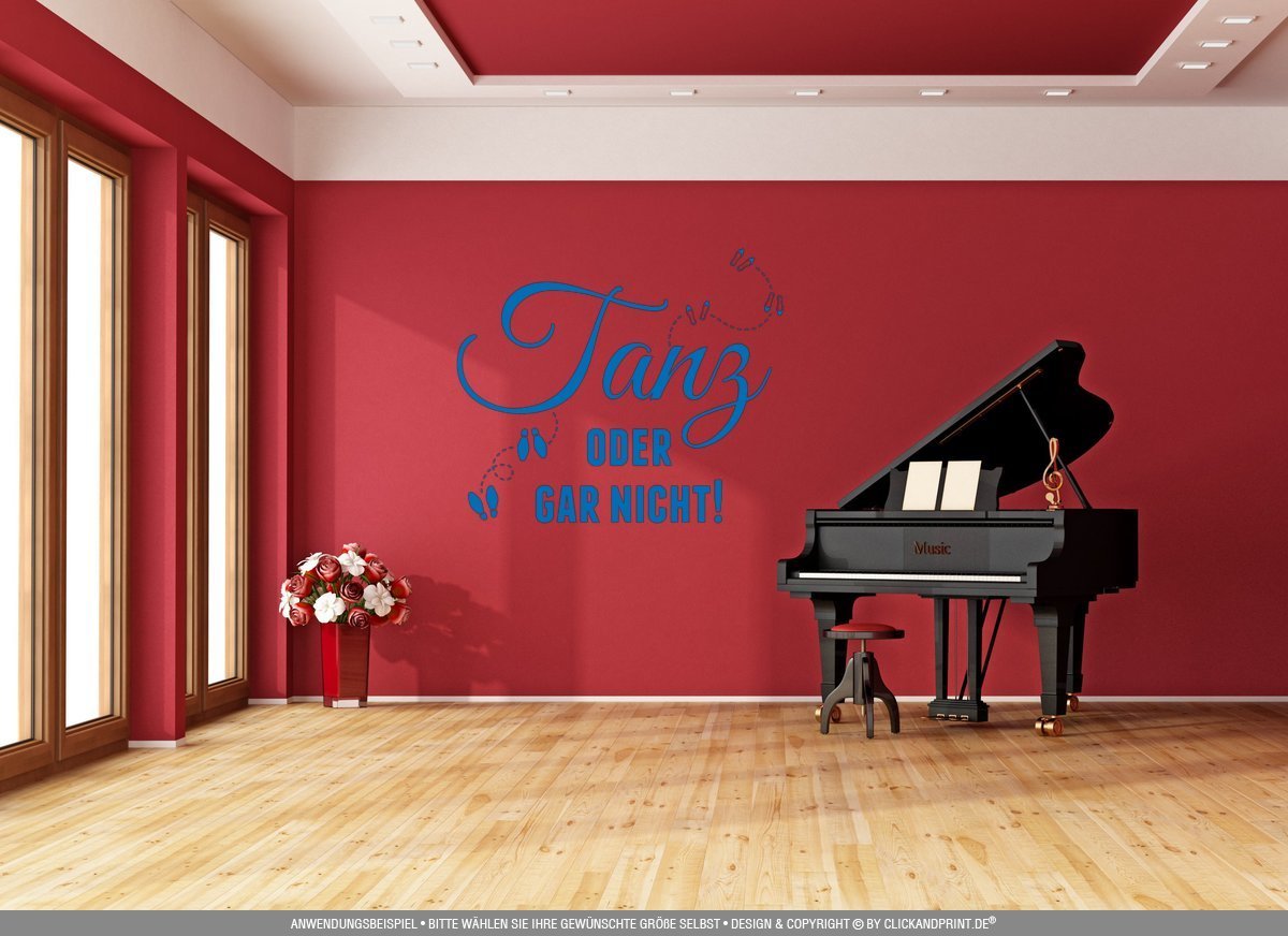 Aufkleber » Tanz oder gar nicht!, 220x30,8cm, Azurblau • Wandtattoo / Wandaufkleber / Wandsticker / Wanddeko / Vinyl