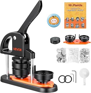 VEVOR Knopffertigungsmaschine, 58 mm Stiftmaschine mit 100 Stück Knopfteile, Knopfhersteller mit magischem Panda, ergonomischem Bogengriff, Stanzpressenset, für Kinder, Geschenke zum Selbermachen und