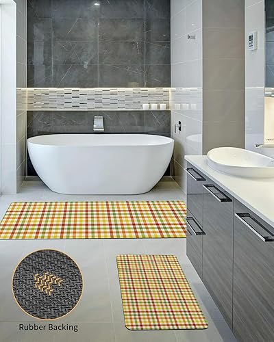 Miniatura 5 de Tapete de baño a cuadros con celosía para bañera, antideslizante, de secado rápido y absorbente, de tierra de diatomeas, tapete de cocina, tapete de