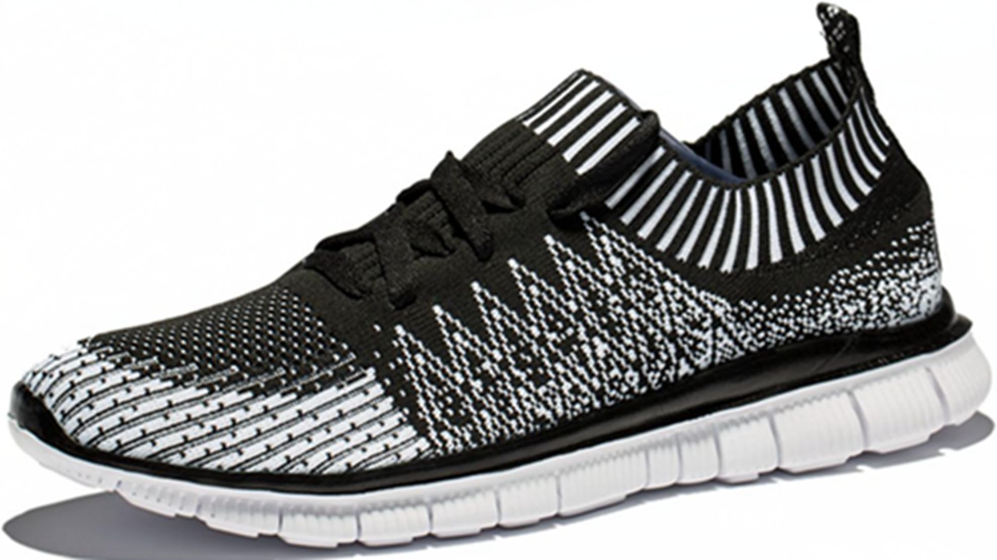 Men’s Knitted Mesh Running Shoes with Breathable Mesh Upper and Rubber Sole