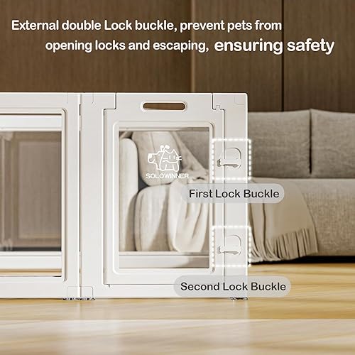 Miniatura 4 de Corralito de acrílico transparente para perros, corral transparente para perros para interiores, fácil de montar, corral transparente para mascotas