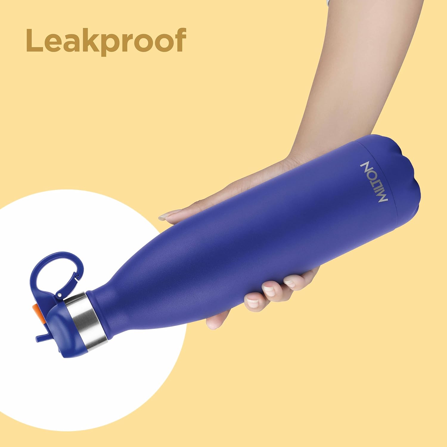 Milton 26 oz Stainless Steel Water Bottle with 2 Lids, Double Walled Vacuum Insulated, Thermos Flask for Hot and Cold Drinks, Leakproof Design, Dishwasher Safe, Ideal for Sports, Gym & Travel, Larvik - Image 6