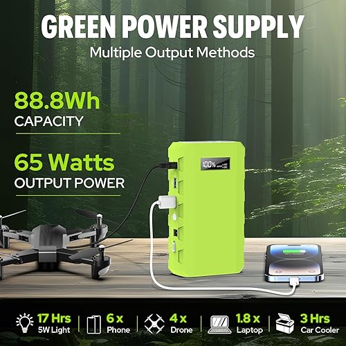 Miniatura 2 de Cargador portátil de 88.8 Wh65 vatios con panel solar plegable de 40 W, panel solar portátil para estación de energía portátil, iPhone, iPad,