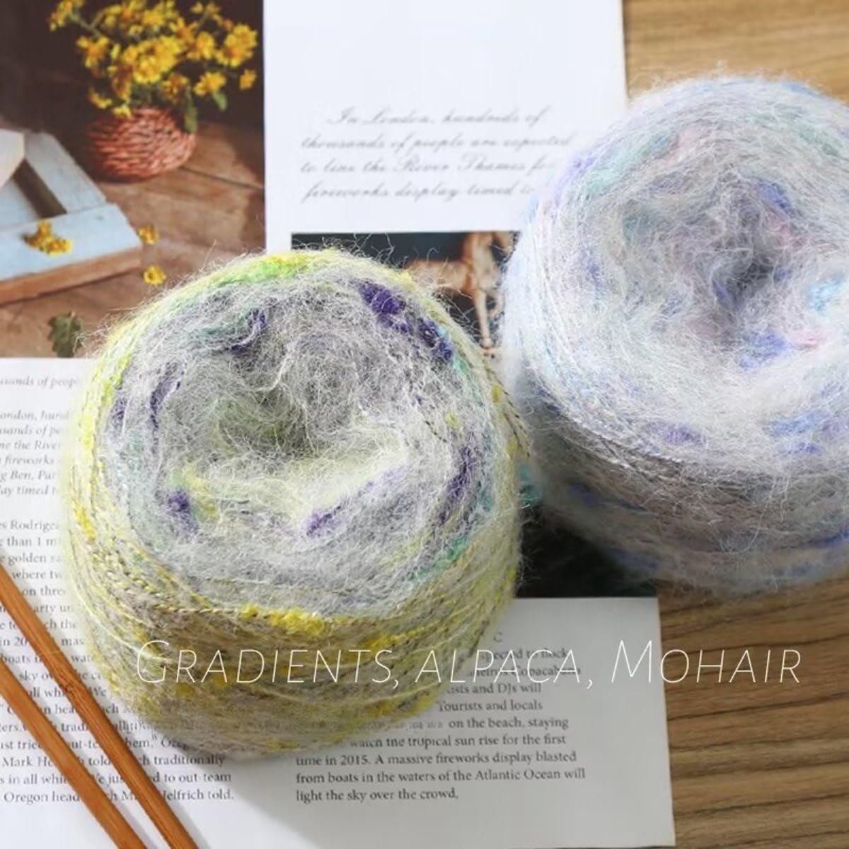 Paquete de 4/8 ovillos suaves de Mohair Casere, lana degradada multicolor para suéteres acogedores, proyectos de punto y manualidades, perfecto para tejedores y artesanos (100 g)