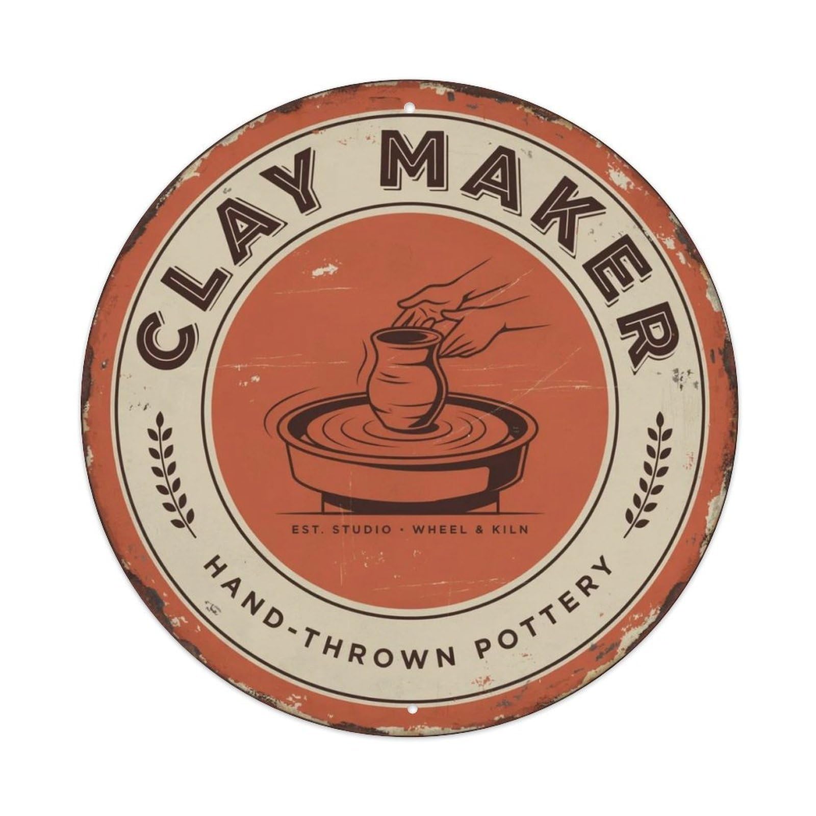 Clay Maker Metal Tin Sign Plaque