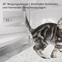 Marchul zárt macskaalom tál rozsdamentes acél fedéllel és fiókkal beltéri macskáknak, cseppek elleni rács, alomlapát és szőnyeg, szagmentes, 5