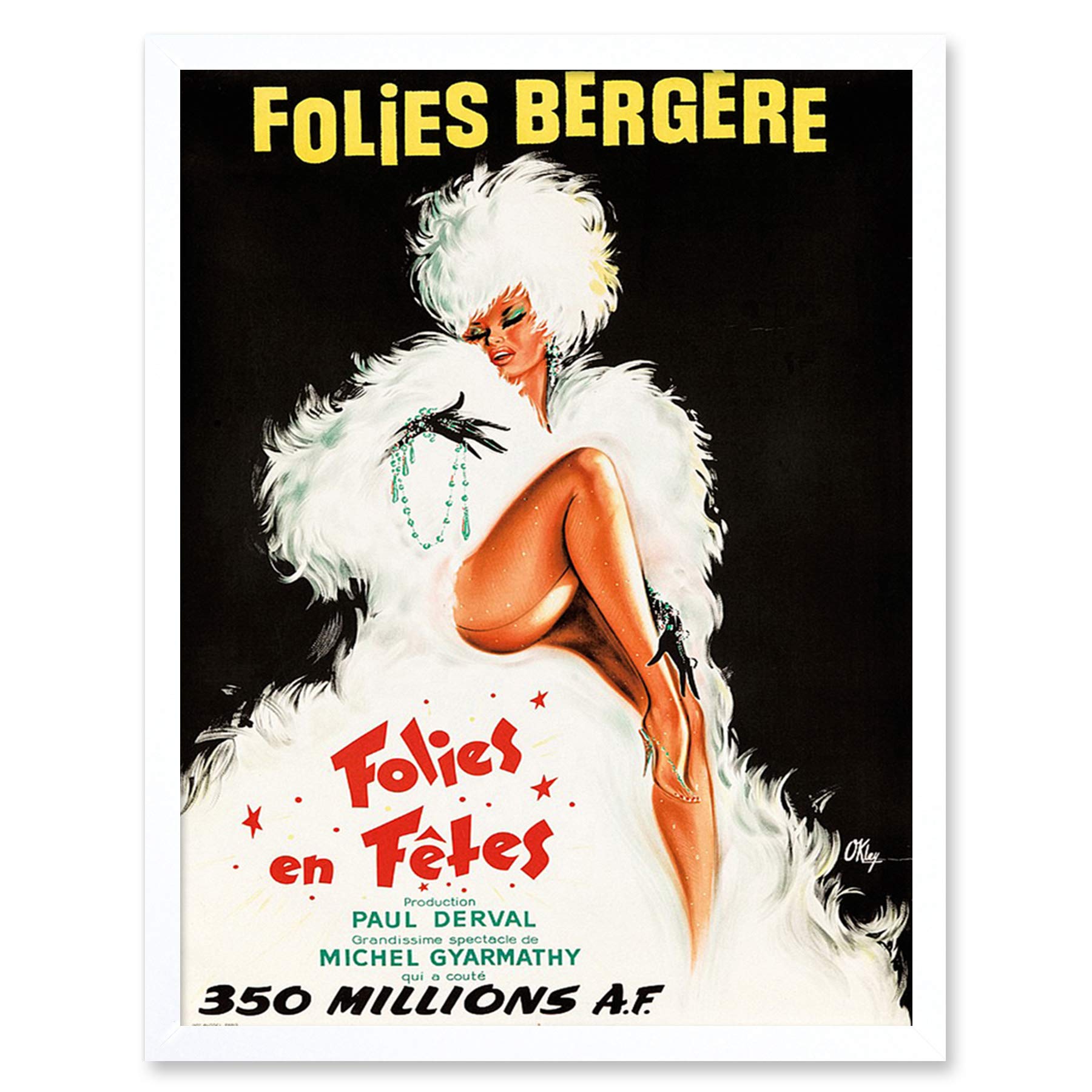 Wee Blue Coo Folies Bergere Theatre Cabaret Art Print Framed Poster Wall Decor 12x16 inch