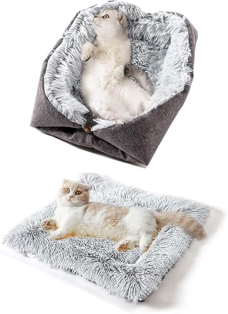 Cama para Gatos Cama para Perros Cama Suave para Gatos 2 en 1 Manta para Gatos y Perros 60cm*50cm Adecuada…