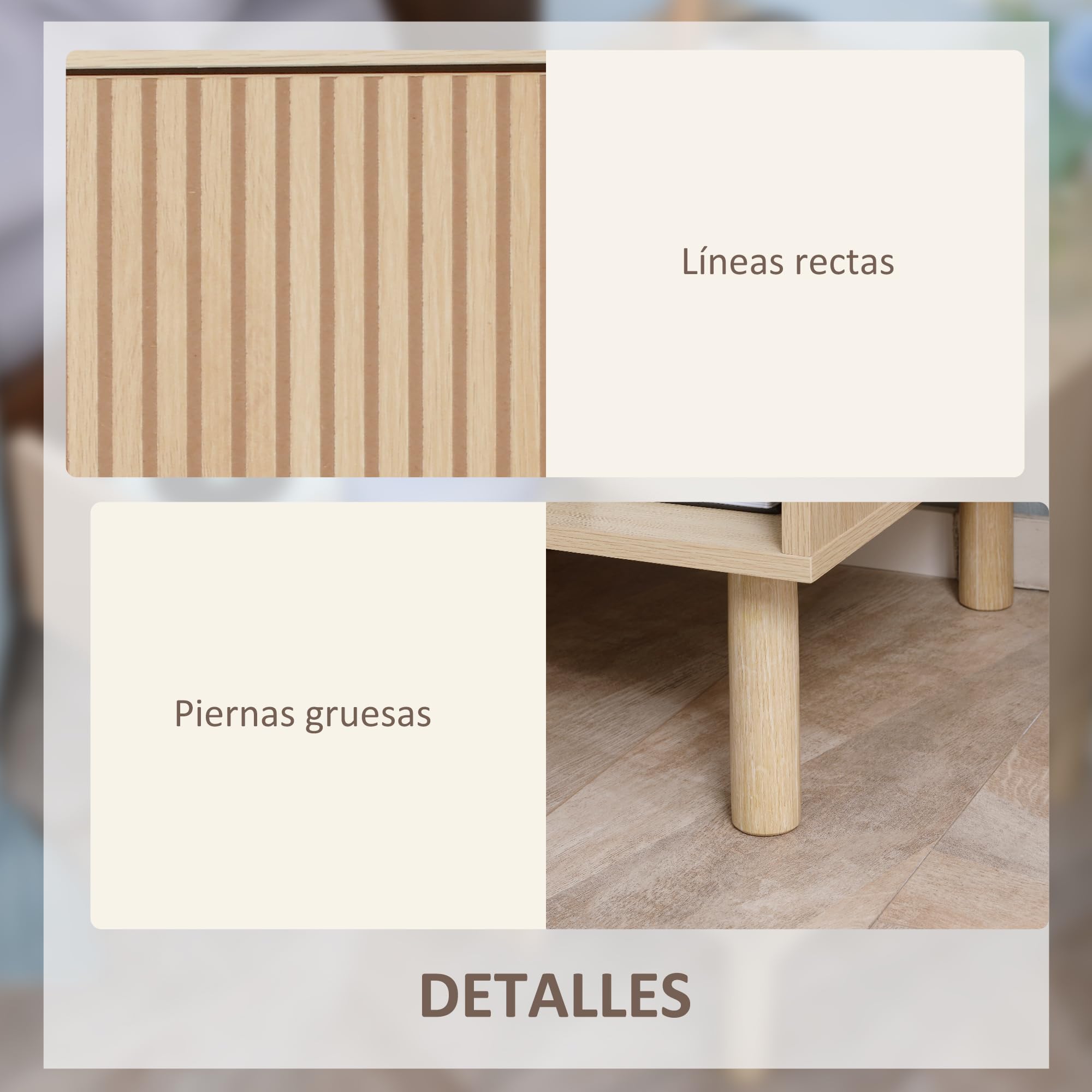 HOMCOM Mesita de Noche con Cajón y Estante 47x47x50 cm Madera Natural