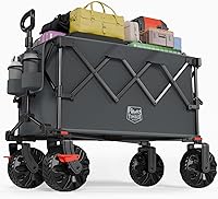 Vista 11 de Timber Ridge - Carrito plegable para exteriores, carrito de utilidad, carrito plegable resistente con ruedas todo terreno para compras, camping