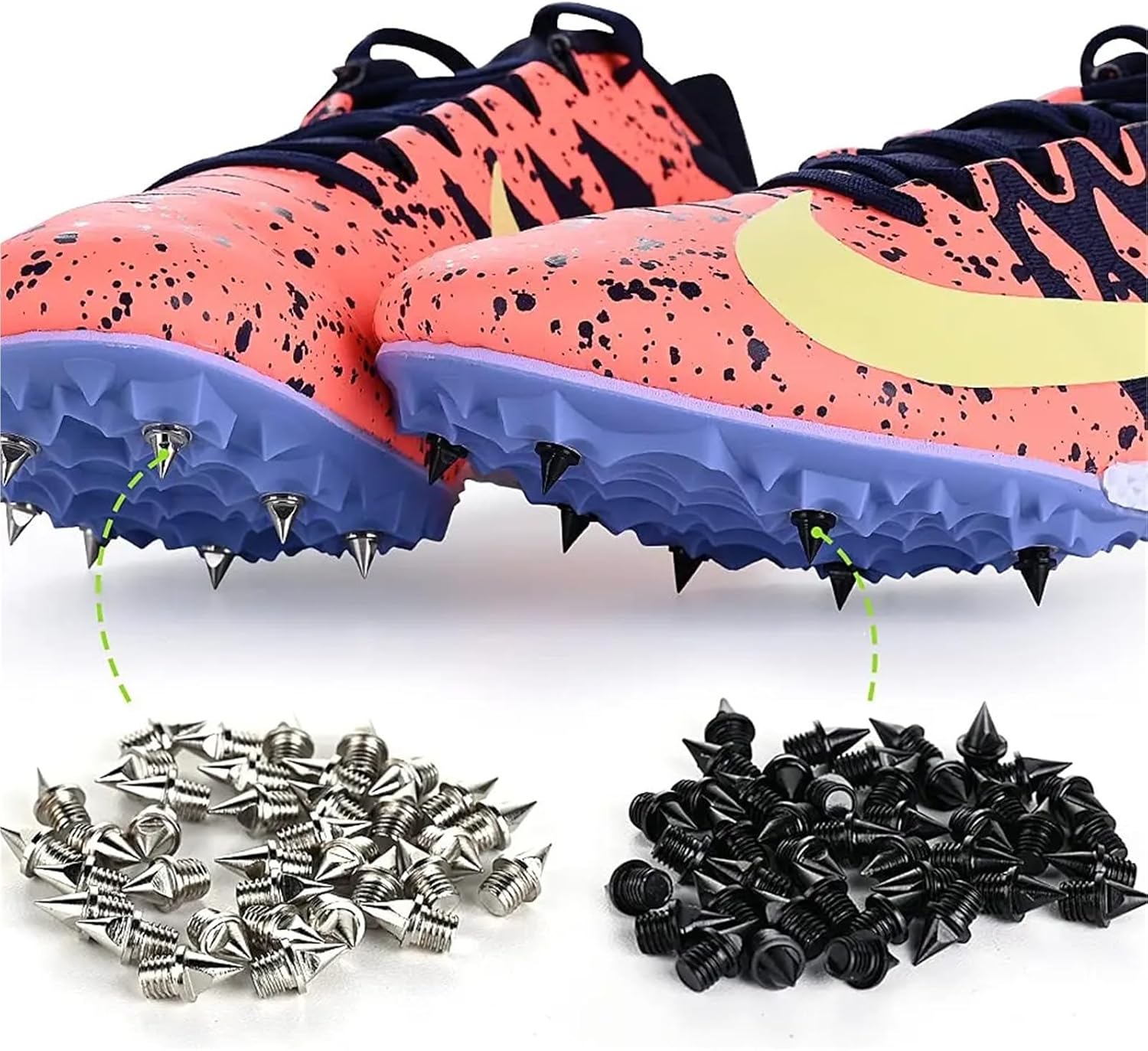 Track Spikes 100pcs Track Spikes Steel Shoe Replacements and Spike Wrench for Sports Running Shoes