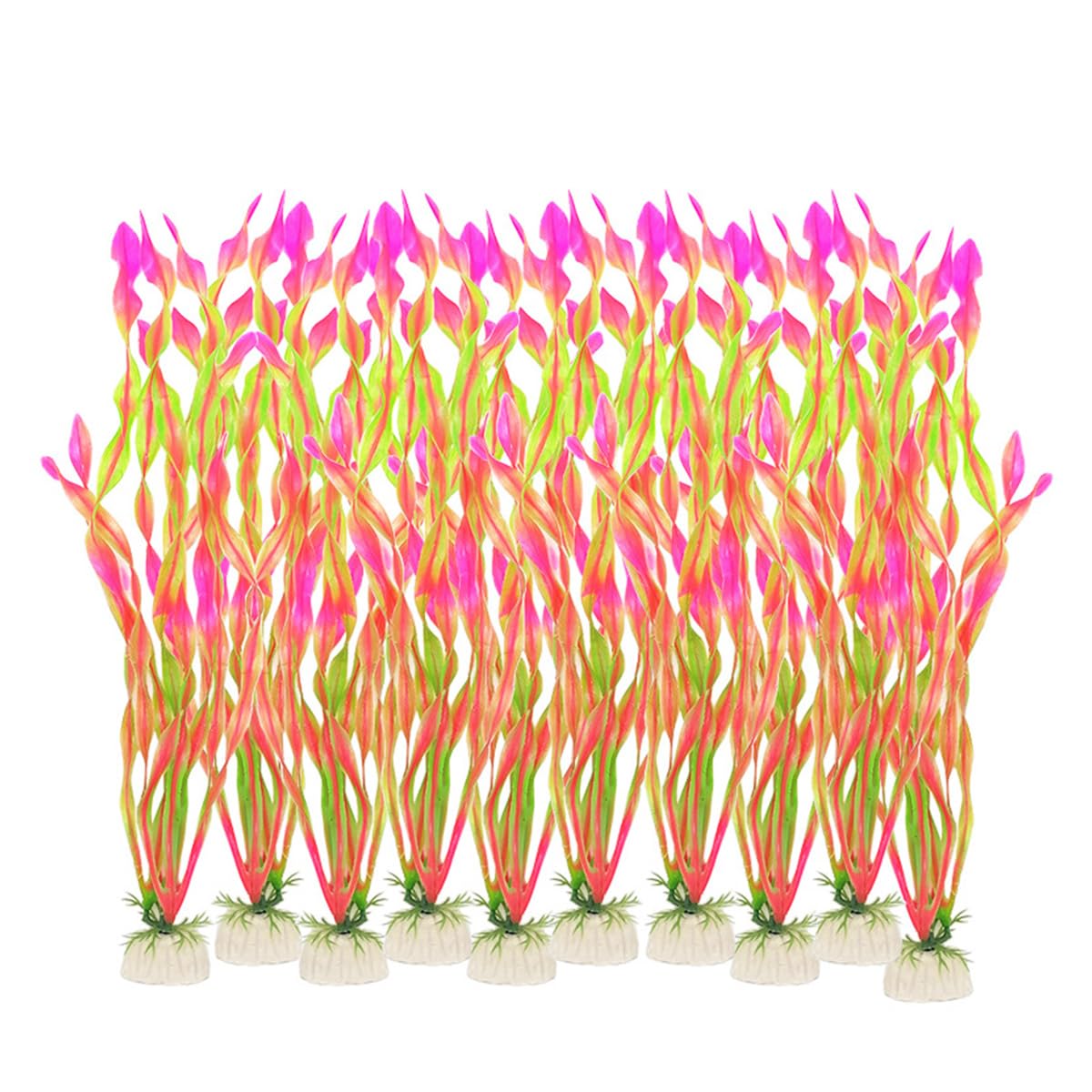 NUZAMAS 10 PCS Aquarium Water Plants Artificial Seaweed Water Plants for Aquarium Aquarium Plants Ornament Plastic Fish Tank Plant Decorations Pink - Image 2