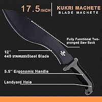Vista 4 de Snake Eye Machete with Heavy Duty Construction-Ergonomic Non-Slip Handle and Belt Sheath for Gardening, Land-Management, Bushcraft, Hunting and