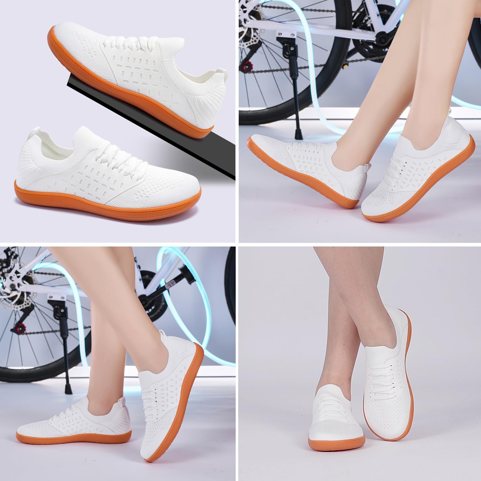 Scarpe da ginnastica a piedi nudi da donna, con punta larga, senza goccia, leggere e comode, casual