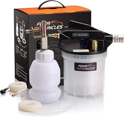 Miniatura 7 de FOUR UNCLES Kit de bomba de vacío de purga de frenos de 2L - Kit de purga de frenos neumática con extractor de líquido de frenos de 2L y botella de