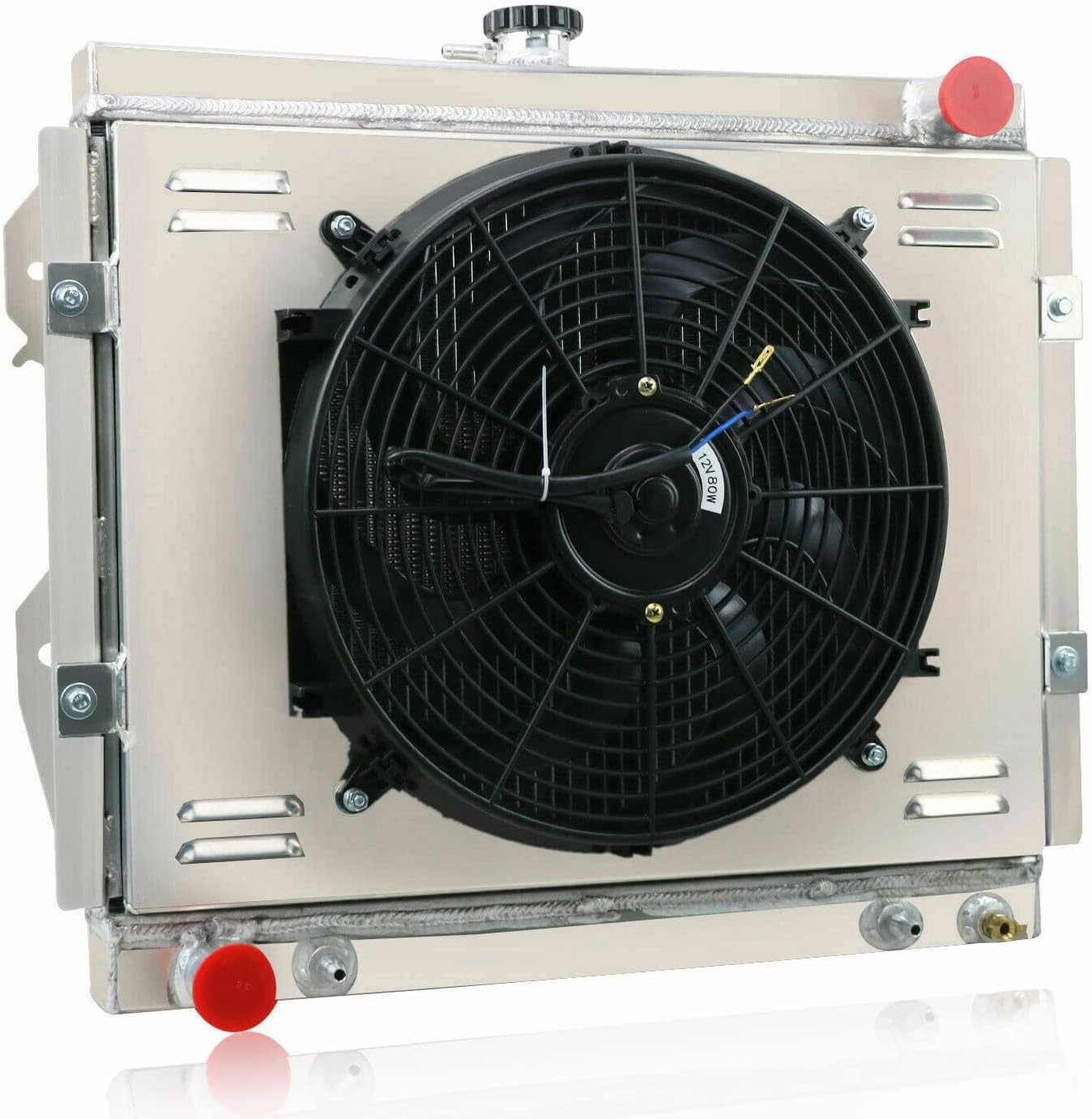 3 Row Aluminum Radiator for 1984-1995 1990 Toyota Pickup 4 Runner 4Runner SR5 2.4 L4 GAS Radiators Electric Fan Shroud Thermostat Kit Combo 1985 1986 1987 1988 1989