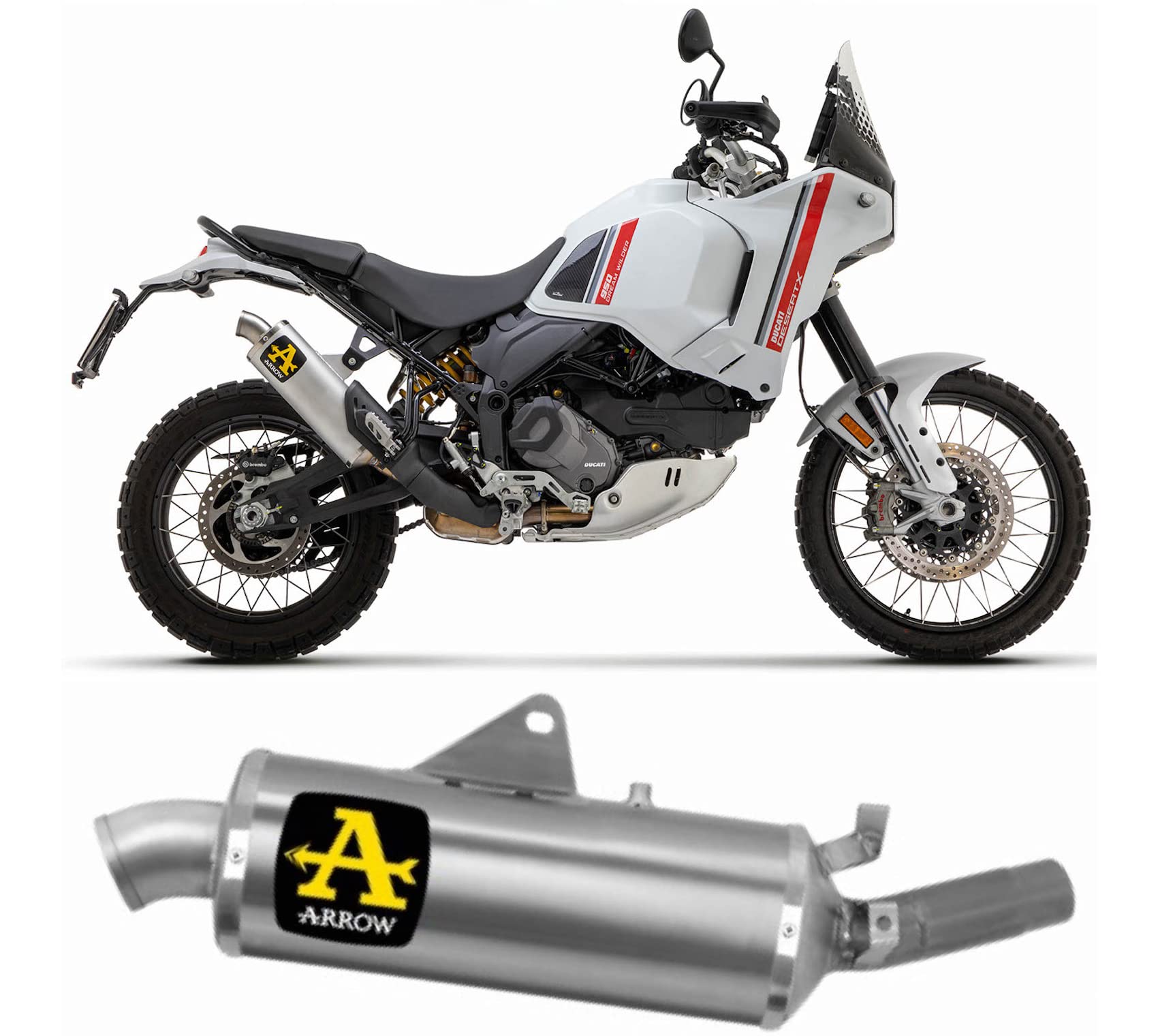 Pot D'Échappement Arrow Race-Tech Aluminium Dark Culot Carby Approuvé