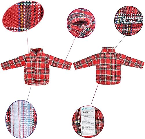 Miniatura 2 de E-TING Ropa de Santa Accesorios de Navidad para muñeca elfo (camiseta de manga larga)