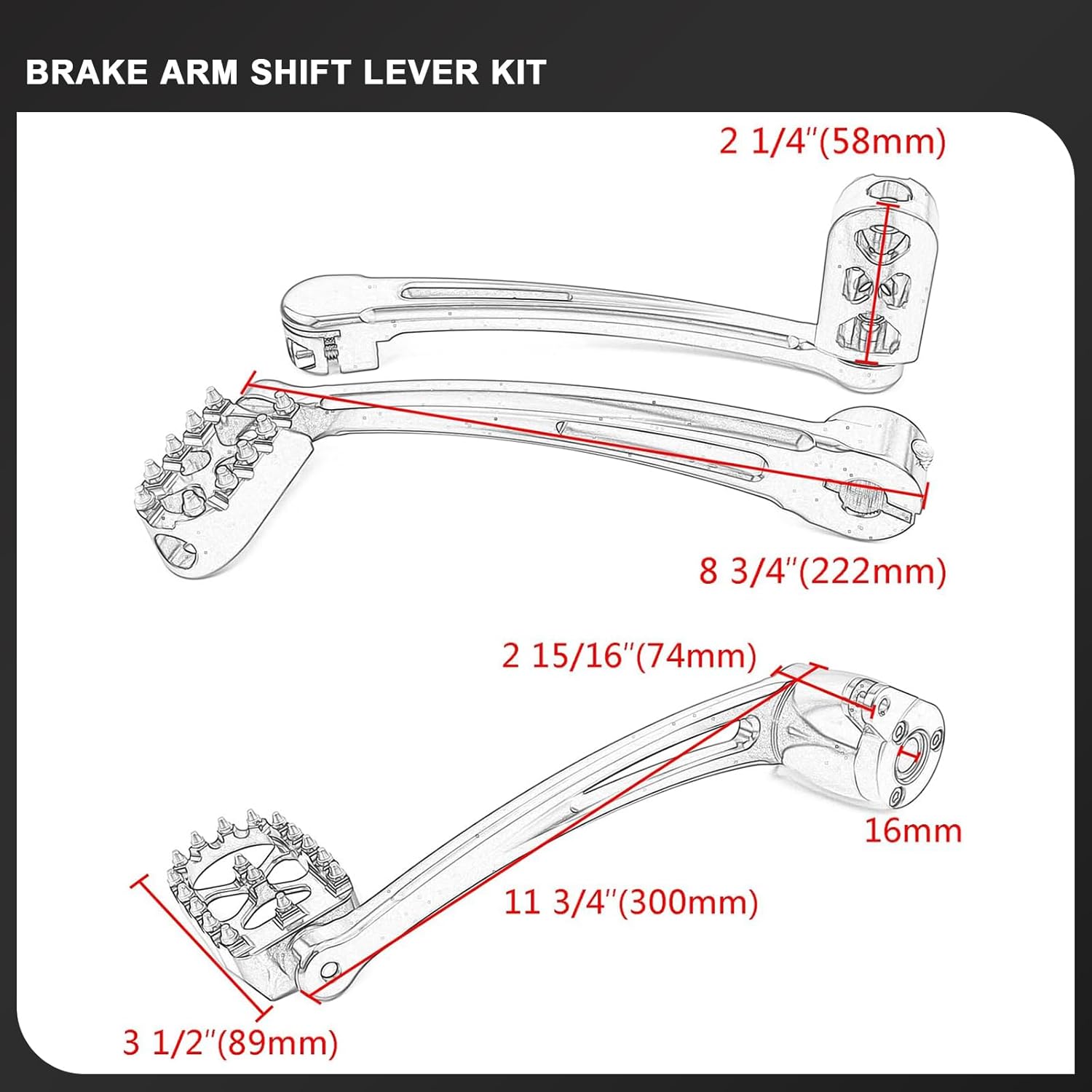 Brake Arm Pedal Kit Shift Levers MX Offroad Gear Shifter Pegs for Harley 2008-2013 Touring Road King Street Glide Electra Glide Road Glide Trike (Silver Black 2008-2013)