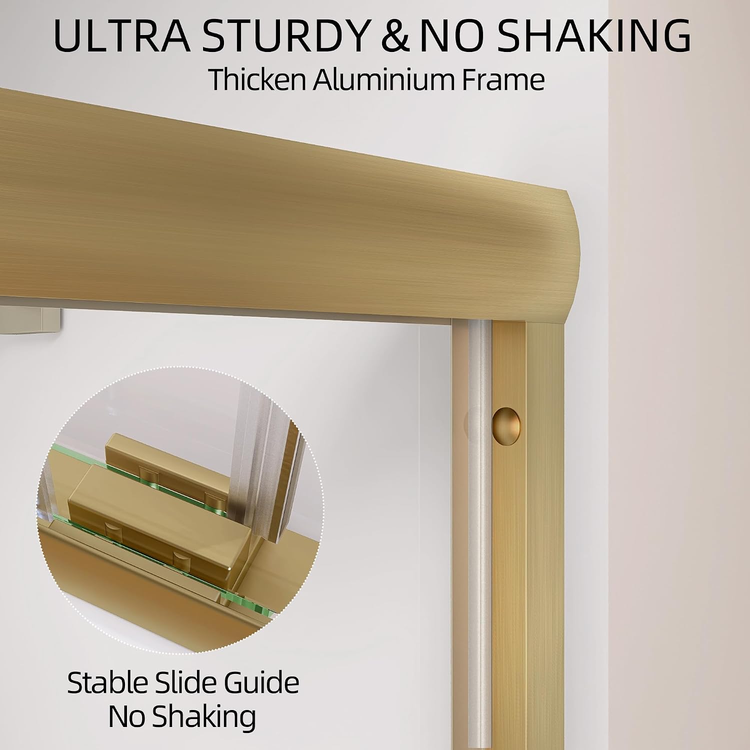 GETPRO Tub Shower Door 56-60 in. W x 62 in. H Framed Bathtub Shower Door for Bathroom, Double Sliding Bypass Glass Shower Doors for Bath Tub with 5/16 inch Tempered Glass Brushed Gold Hardwares