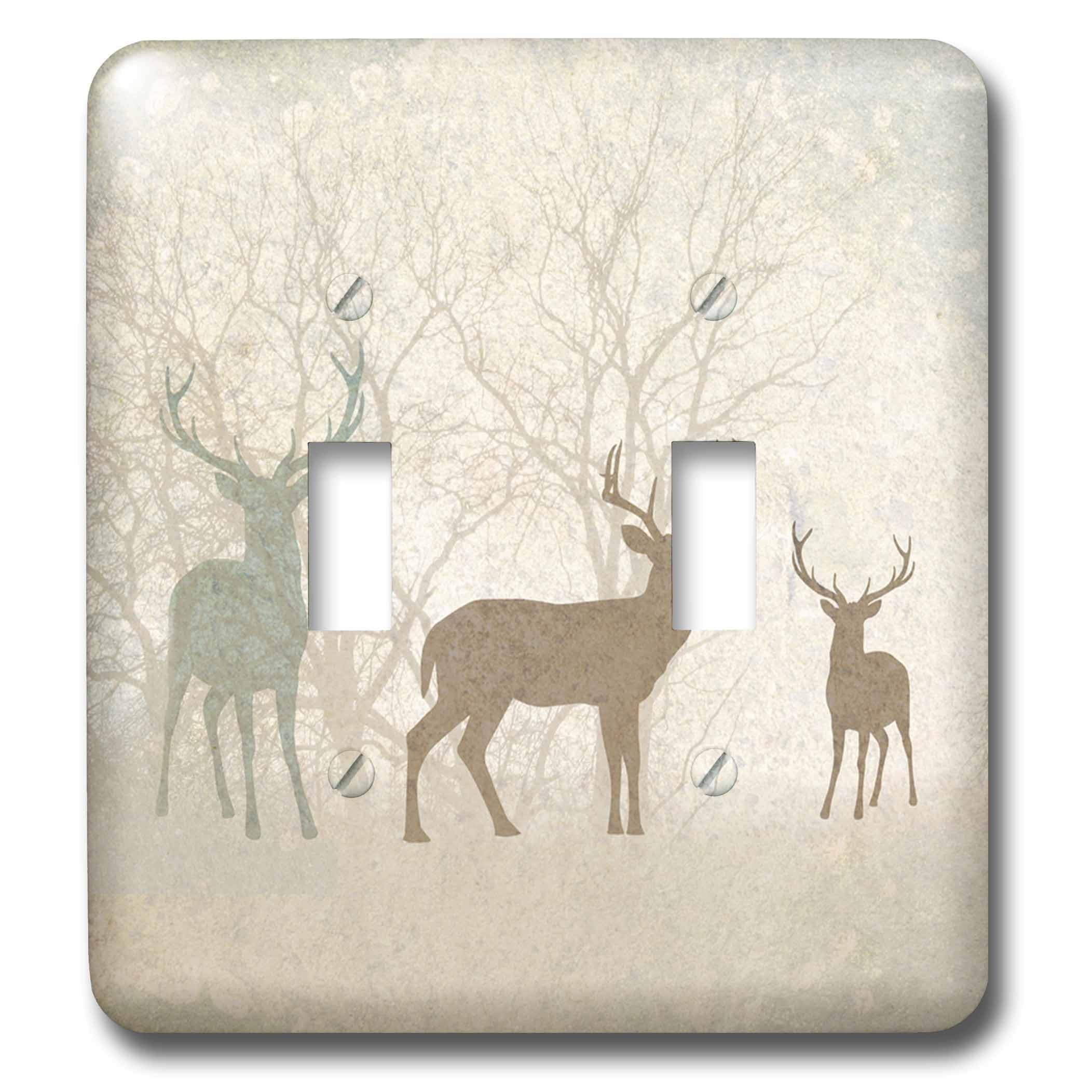 Set de silhouettes de cerf pour remplacer interrupteur double bascule multicolore