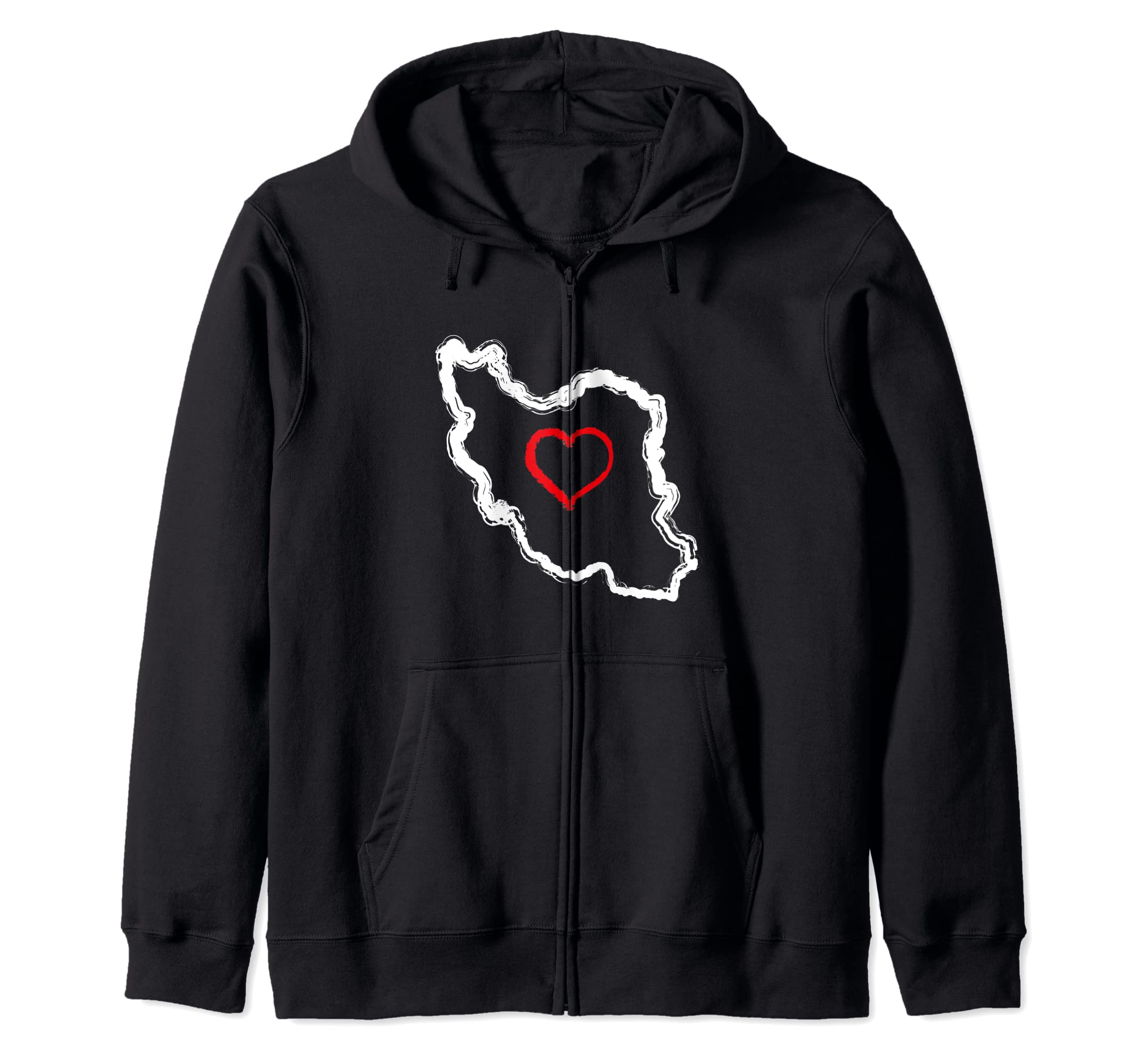 Iran Heart Freedom Map Symol | I Love Iran | Free Iran Azadi Zip Hoodie