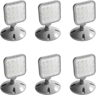 Remote Outdoor Emergency Light Head – Single Head LED Lamp, Weatherproof Emergency Exit Lighting 3.6V OR 9.6V Volts, 1.7 Watts (6 Pack)