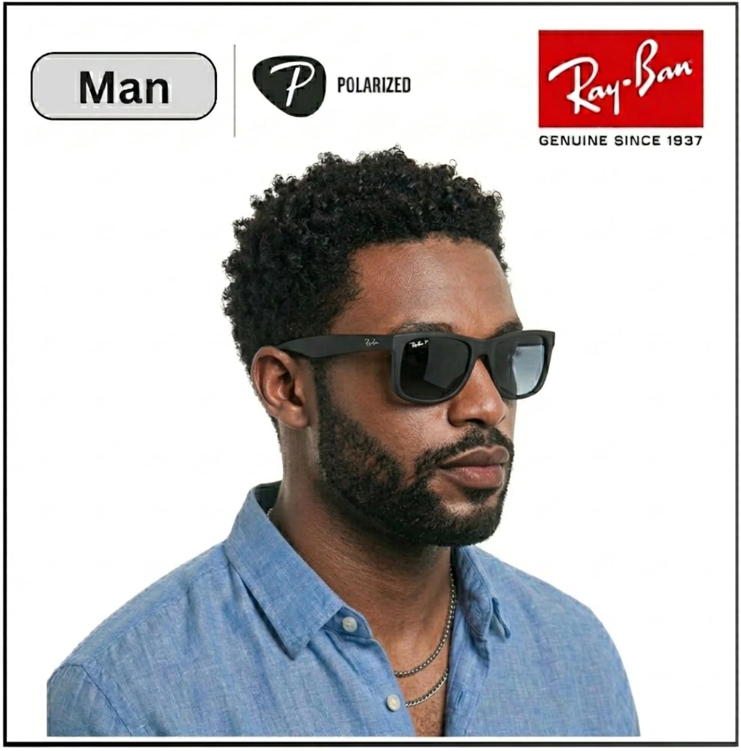 Ray-Ban RB4165 JUSTIN CLASSIC Square Shaped Sunglasses for Men & Women with Official RAYBAN Eyewear Kit