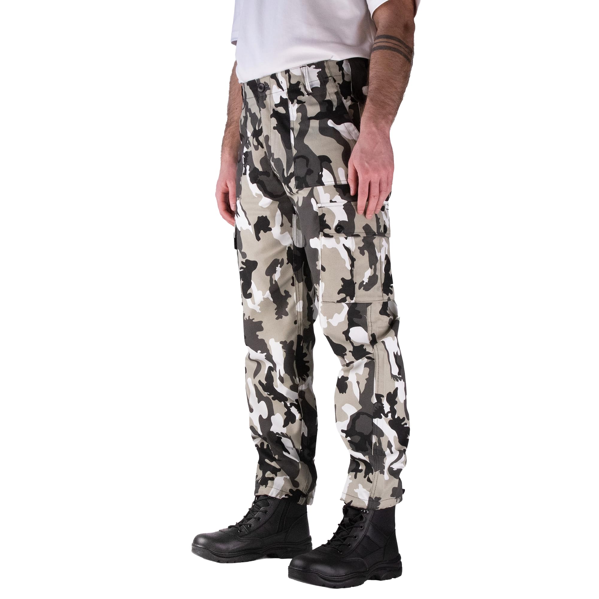 Savage Island Men's Urban Camo Combat Cargo Military Trousers, 32W-30L