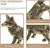 Vista 6 de Homoyoyo Mini figura de zorro diminuto de latón, figura de animal de Fengshui, estatua de riqueza vintage, escultura de animales para el hogar