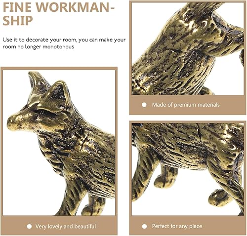 Miniatura 6 de Homoyoyo Mini figura de zorro diminuto de latón, figura de animal de Fengshui, estatua de riqueza vintage, escultura de animales para el hogar