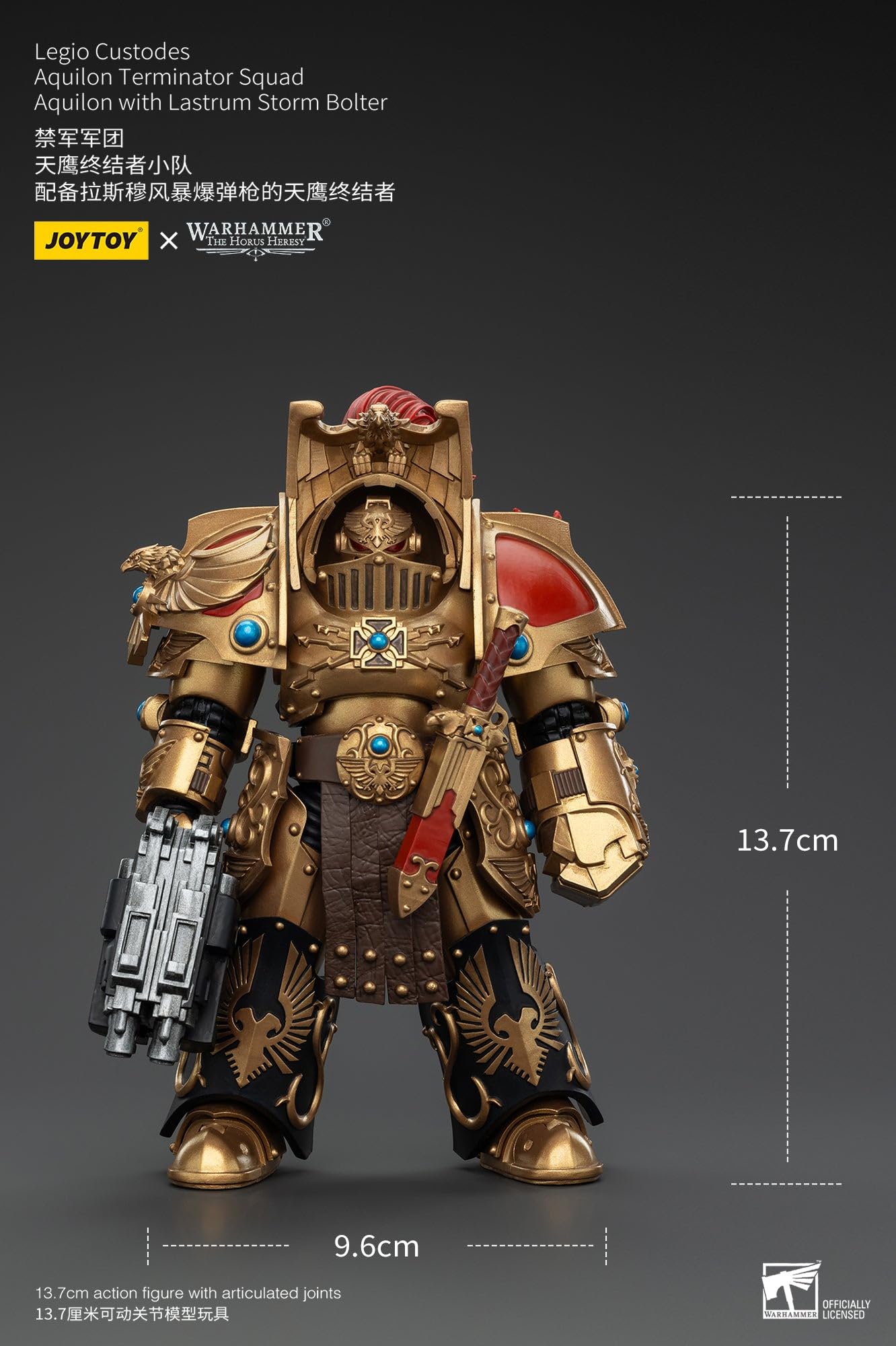 JoyToy Warhammer 40K Legio Custodes Aquilon Terminator Squad z Storm Bolter figurka w skali 1:18