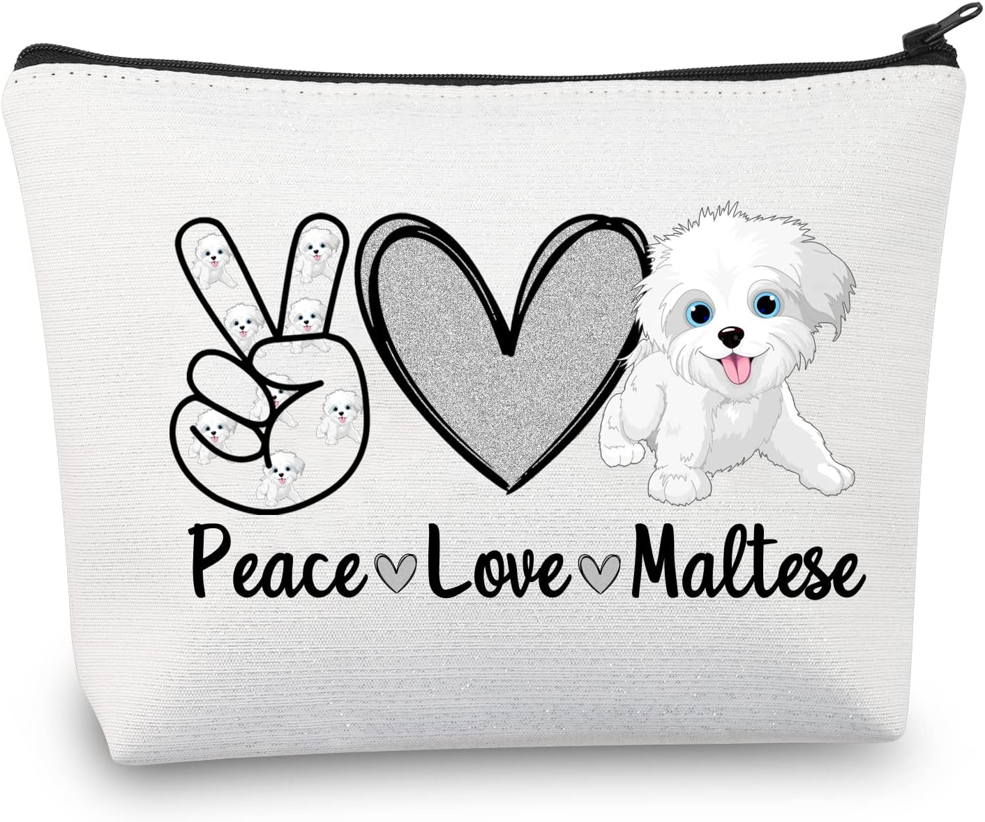 BDPWSS Maltese Dog Makeup Bag Maltese Dog Lover Gift Dogs