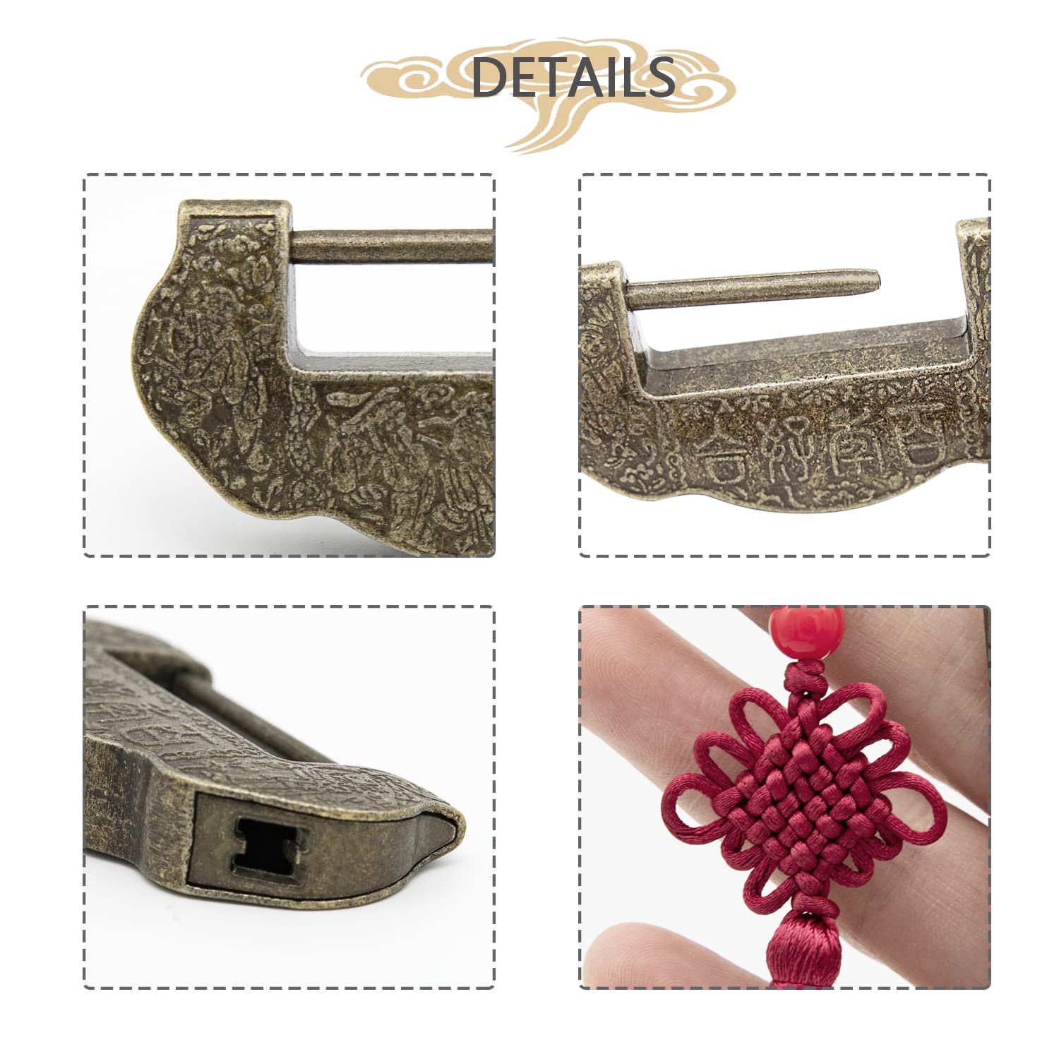 Amazon | GTH アンティーク キー付き南京錠、ビンテージ装飾ラブロック