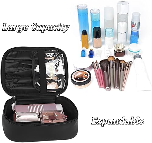 Miniatura 5 de Neceser de maquillaje transparente, 2 en 1, bolsa de aseo impermeable de viaje, bolsa de almacenamiento de gran capacidad, bolsa desmontable para
