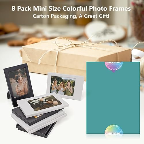 Miniatura 7 de HIYQIN Mini marcos de fotos de 2 x 3 pulgadas, paquete de 8 marcos de fotos compatibles con película Fujifilm InstaxPolaroid de 2 x 3 pulgadas,