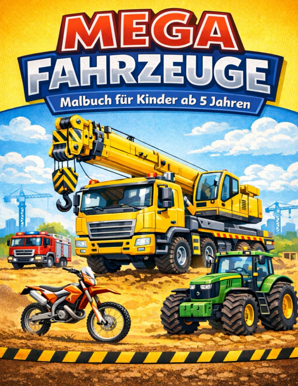 MEGA FAHRZEUGE: Malbuch für Kinder ab 5 Jahren
