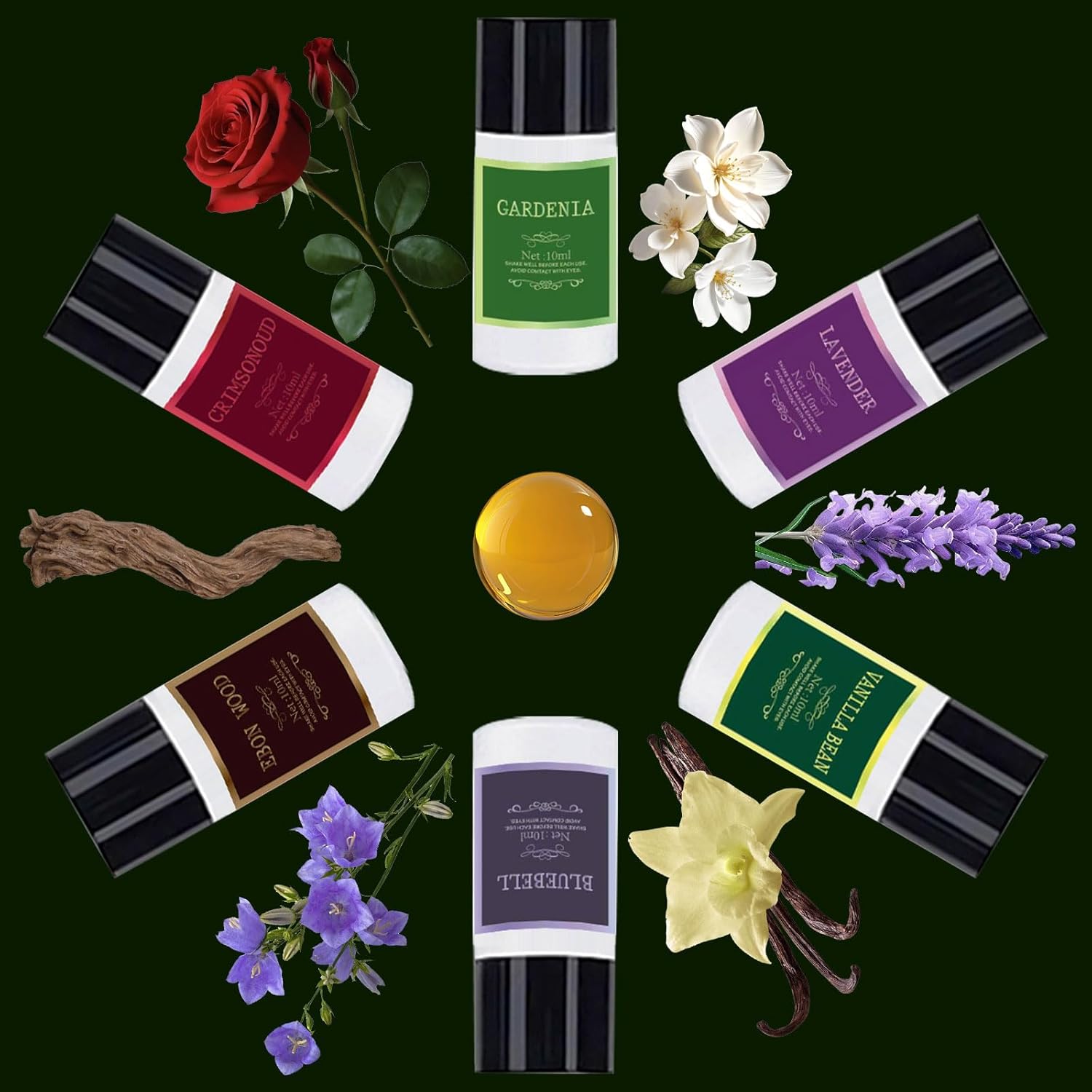 Car Air Freshener Refill Cologne Aromatherapy Oil 20 PCS, Essential Oils Mixed Fragrance Set for Car Diffusers (No Diffuser Included)