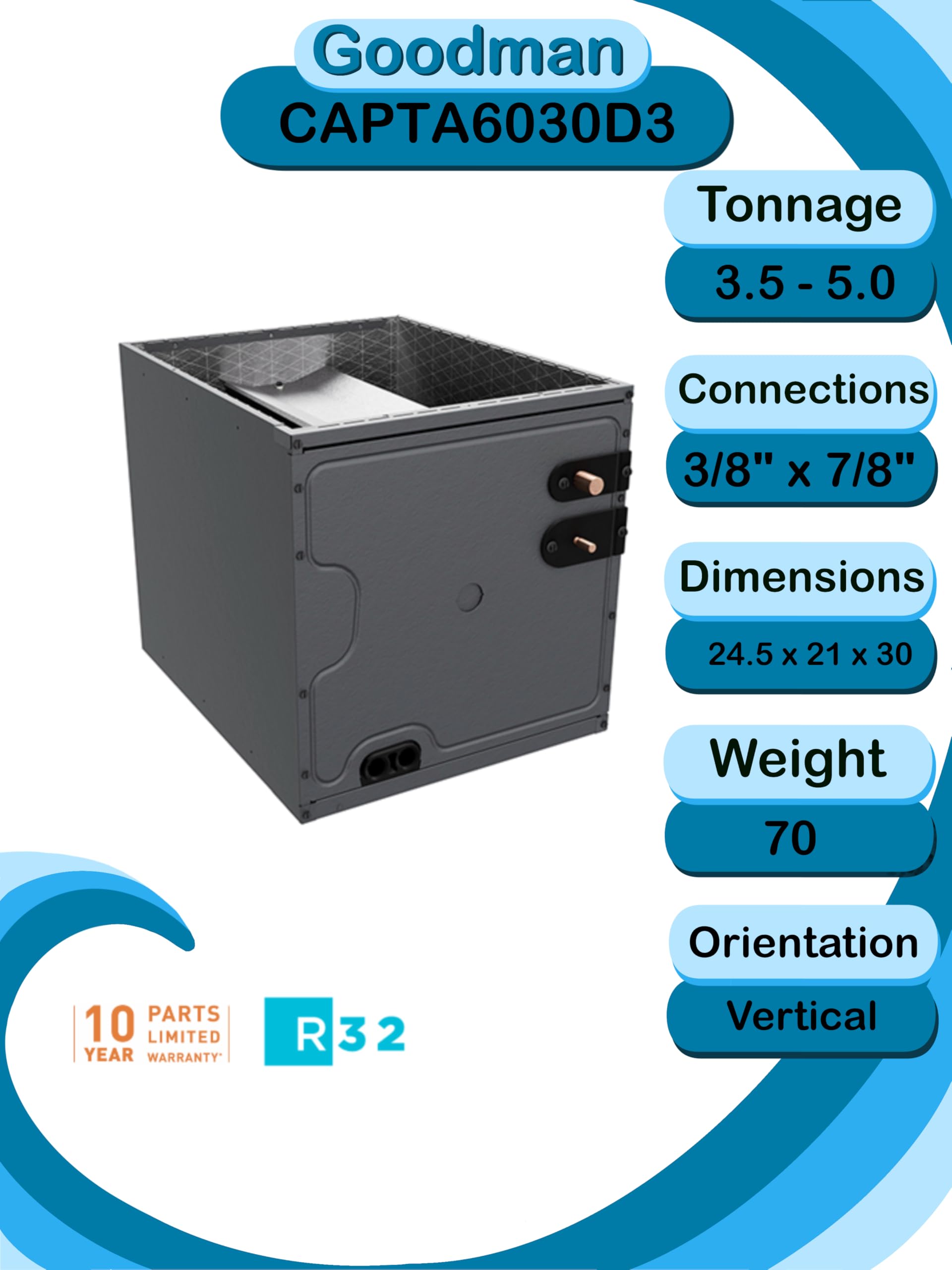 Amazon.com: Goodman 4 TON 13.8 SEER2 R-32 AC Only System