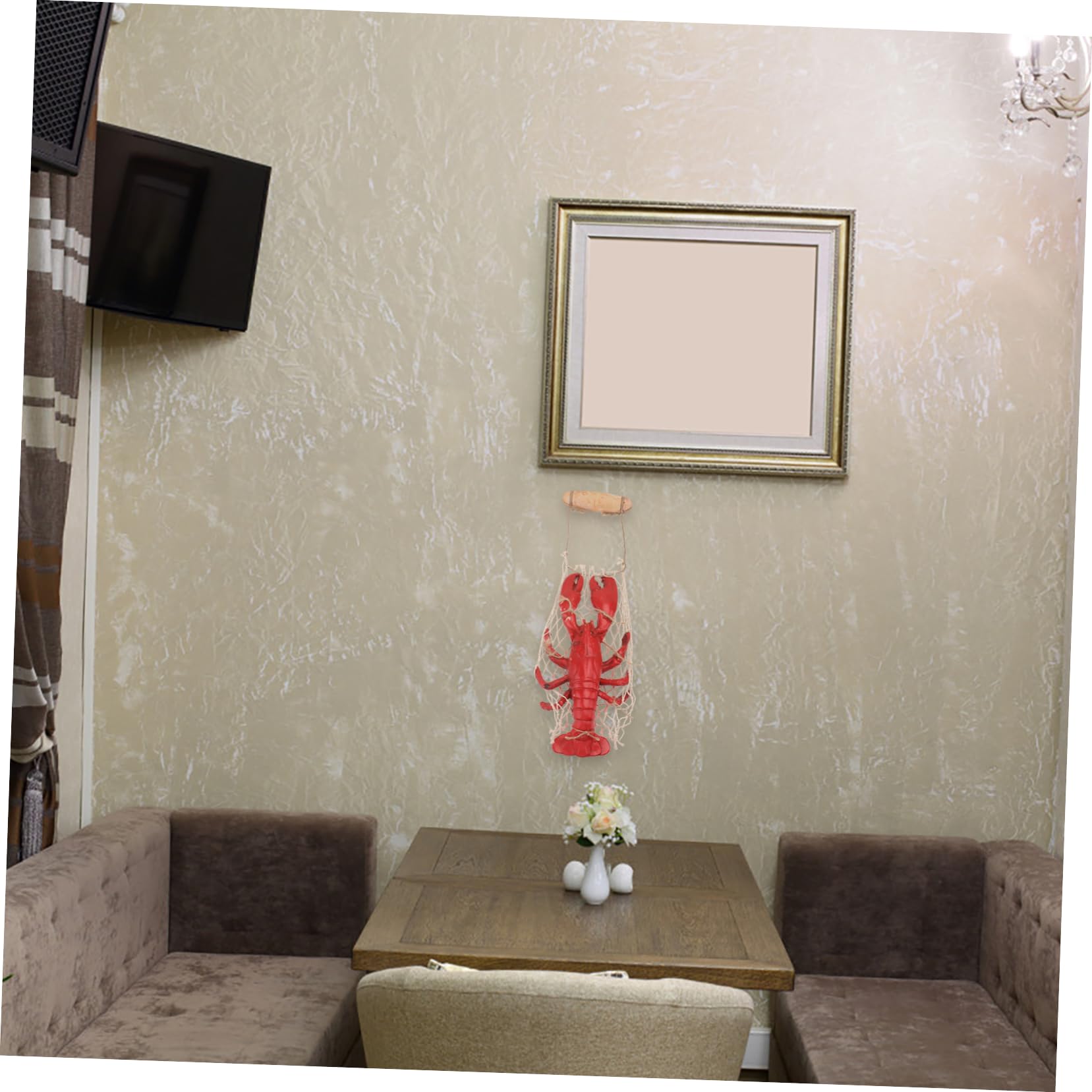 Ciieeo 1pezzi Aragosta Decorazione da Parete in Resina Artigianale Ciondolo da Parete per Interni Adatto Soggiorno Camera da Letto e Studio