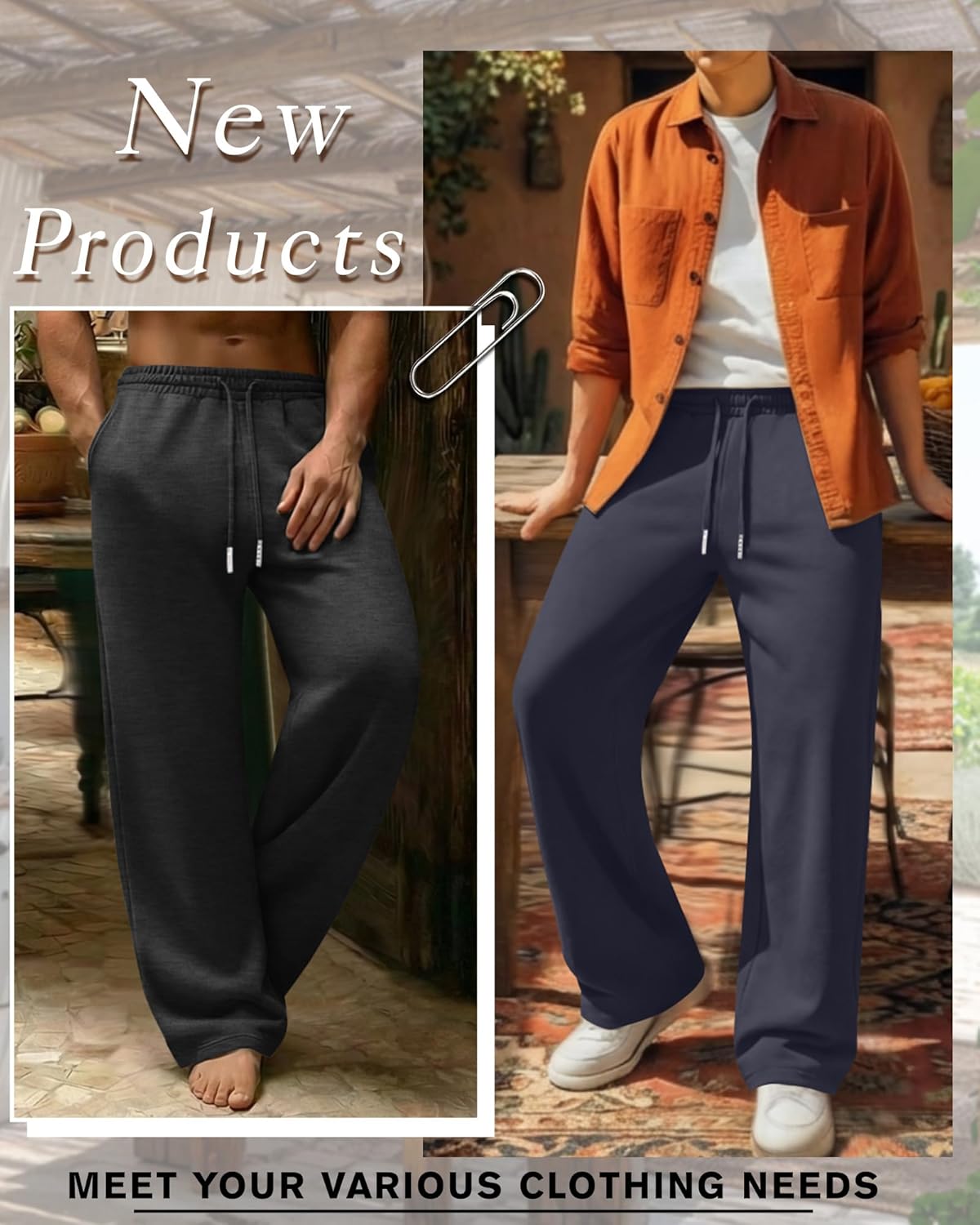 4 Pack Men's Big and Tall Sweatpant Thin Athletic Workout Jogger Open Bottom Baggy Drawstring Pants with Pockets - Image 6