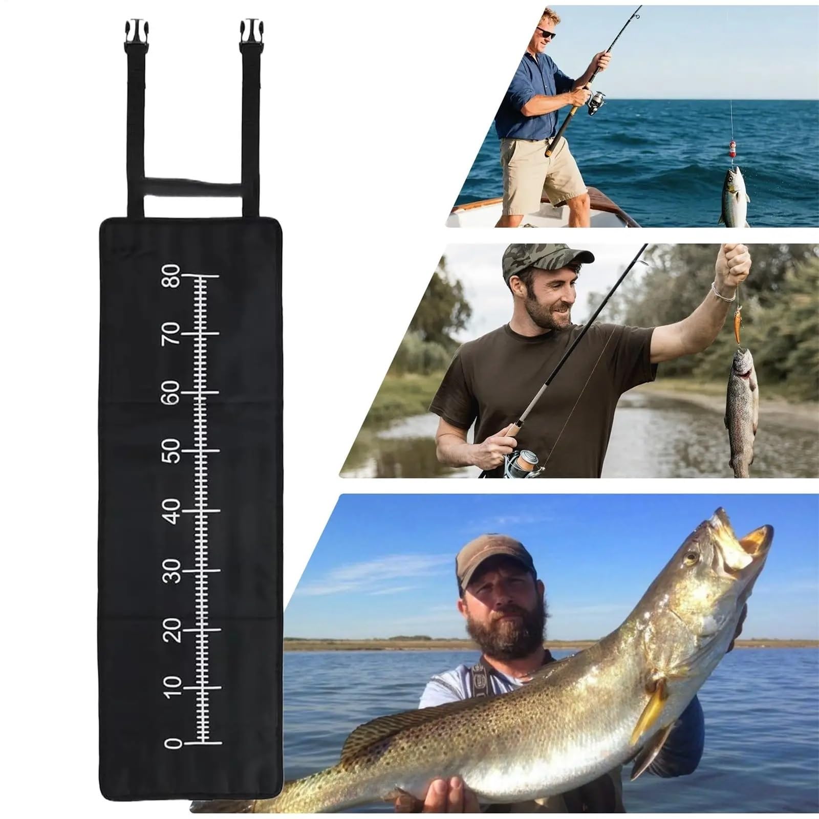 Tapis De RéCeption Carpe Tapis de pêche pliable for à la carpe, portable et, for mouche, for quai, plage, eau mer, rivière, douce(Black)